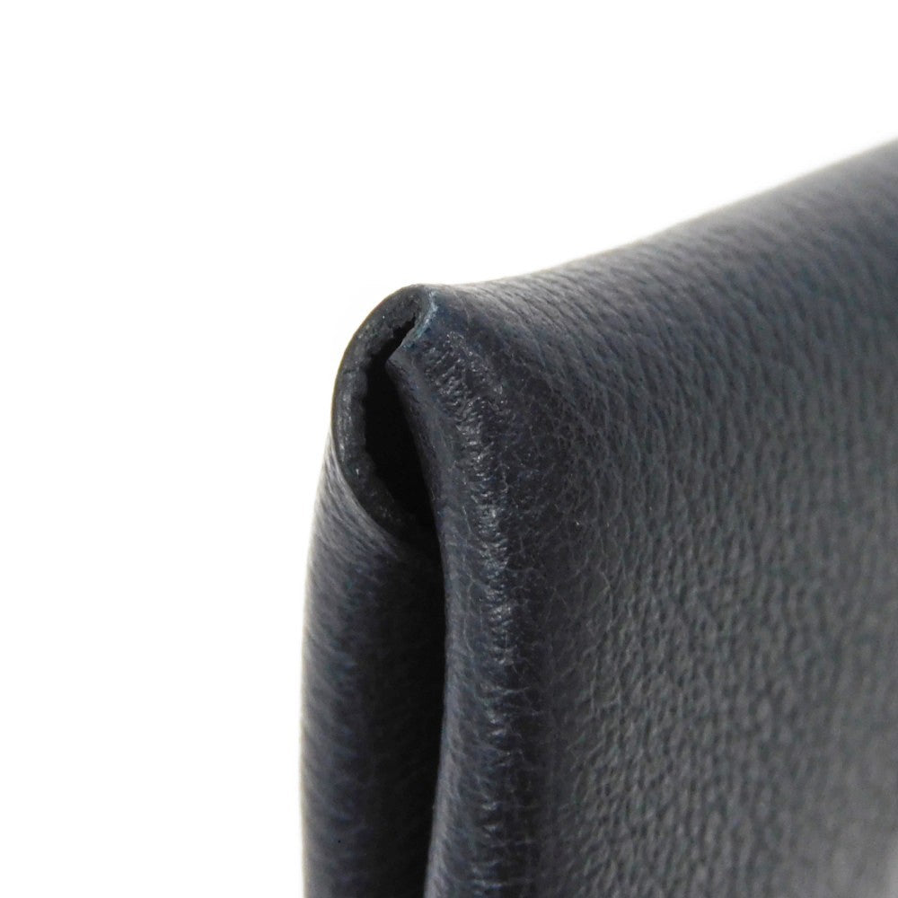 Hermes Coin Case Evercolor Cavan Evercolor Black Dark Navy Navy Snap Button Coin Pocket Wallet