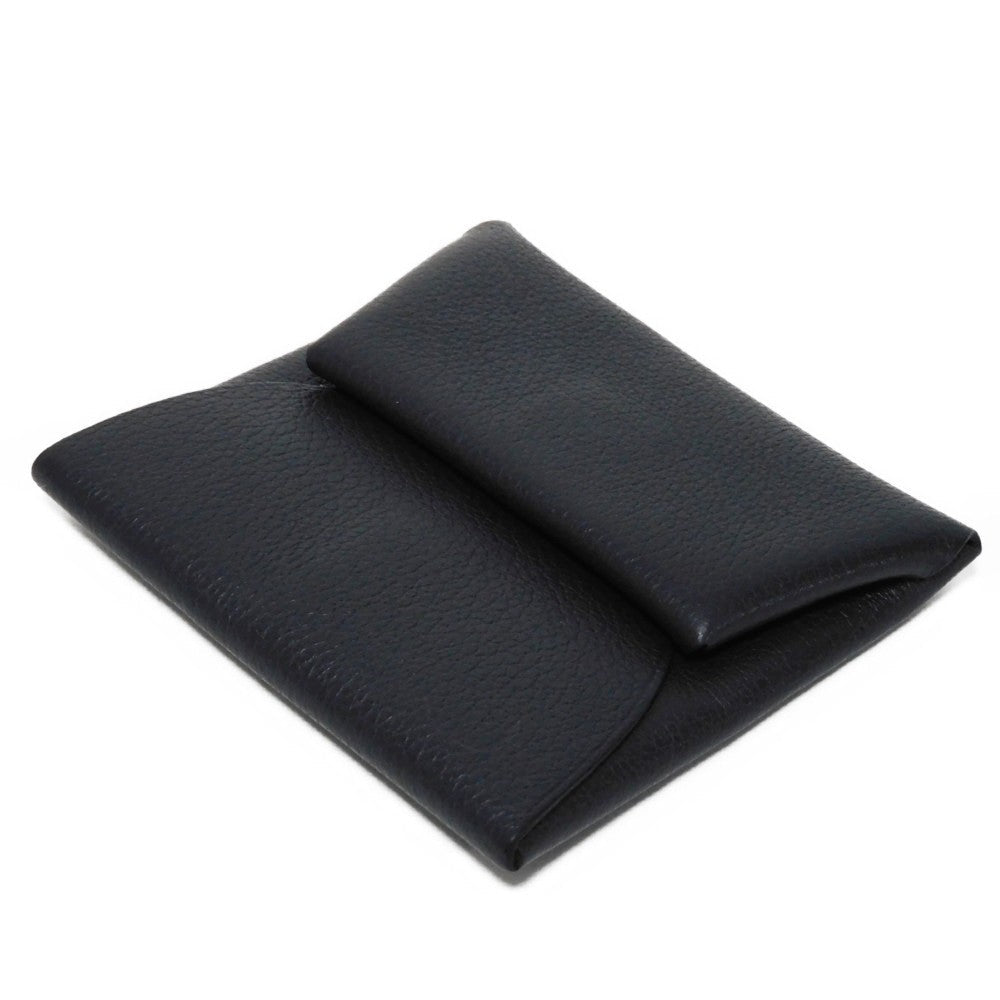 Hermes Coin Case Evercolor Cavan Evercolor Black Dark Navy Navy Snap Button Coin Pocket Wallet