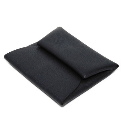 Hermes Coin Case Evercolor Cavan Evercolor Black Dark Navy Navy Snap Button Coin Pocket Wallet