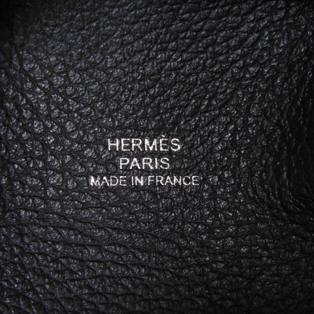 Hermes Coin Case Evercolor Cavan Evercolor Black Dark Navy Navy Snap Button Coin Pocket Wallet
