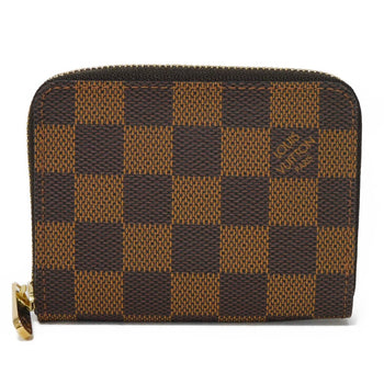 Louis Vuitton Coin Case N63070 Damier Canvas X Grain Leather (Embossed) Brown Good Condition Logo