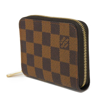 Louis Vuitton Coin Case N63070 Damier Canvas X Grain Leather (Embossed) Brown Good Condition Logo