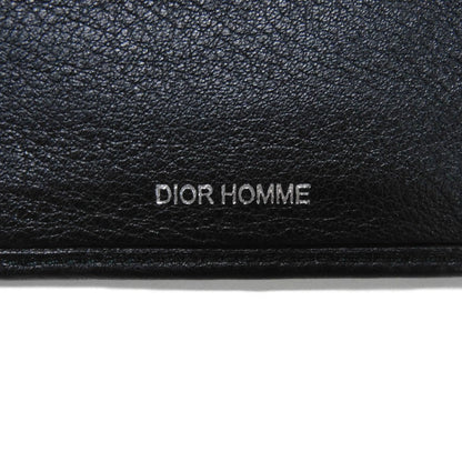 Dior Homme Bifold Wallet Smooth Calfskin Leather Black Smooth Calfskin Billfold Card Case Pass Case