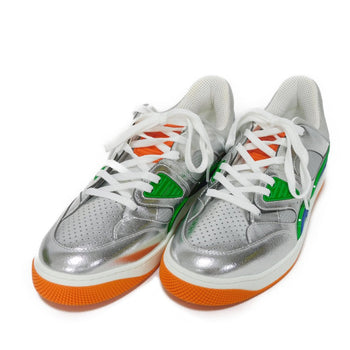 Gucci Sneakers 722429 Aaa9I 8141 Fabric X Rubber Sole Silver Green Low Top Unused Interlocking G