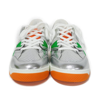 Gucci Sneakers 722429 Aaa9I 8141 Fabric X Rubber Sole Silver Green Low Top Unused Interlocking G