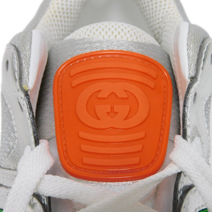Gucci Sneakers 722429 Aaa9I 8141 Fabric X Rubber Sole Silver Green Low Top Unused Interlocking G