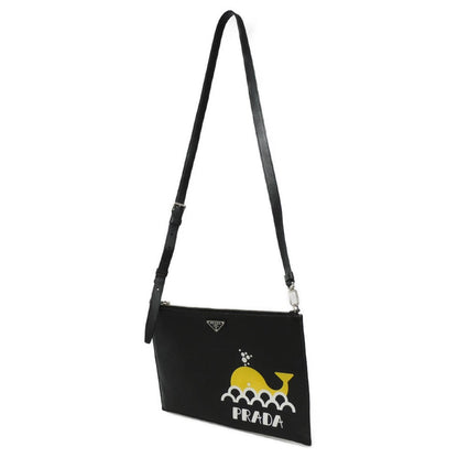 Prada Shoulder Bag 2Vh073 2Bov F0C5Z Safiano Leather (Stamped) Black Saffiano 2Way Triangle Logo