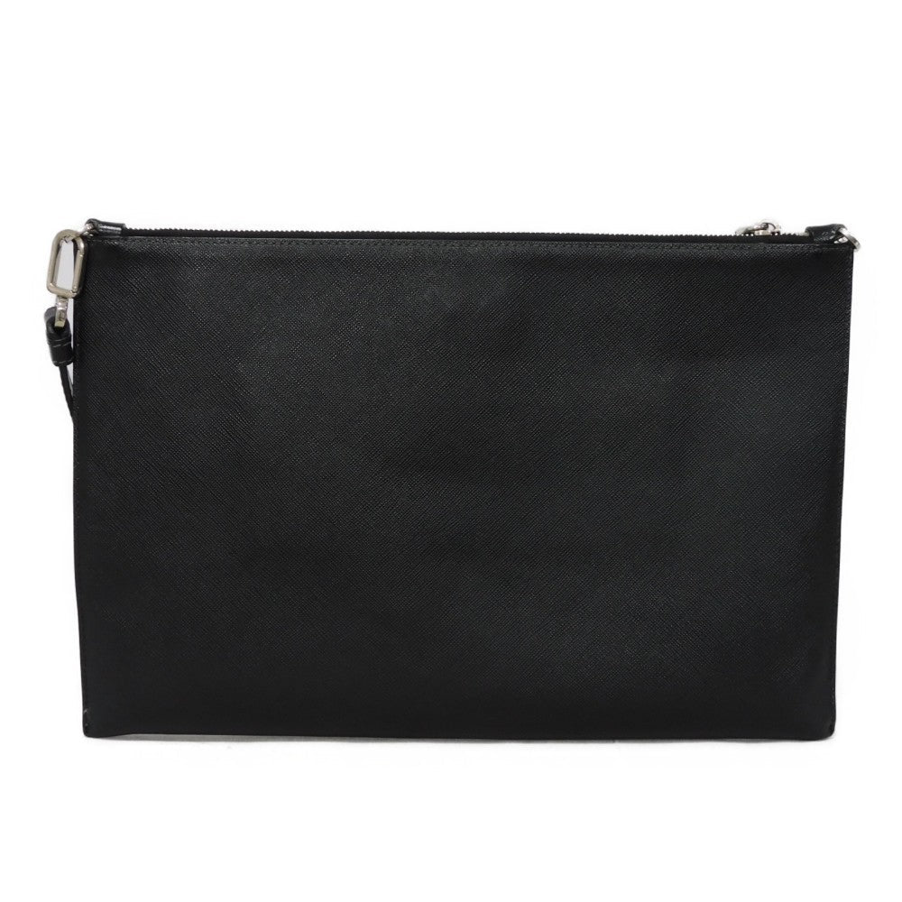 Prada Shoulder Bag 2Vh073 2Bov F0C5Z Safiano Leather (Stamped) Black Saffiano 2Way Triangle Logo
