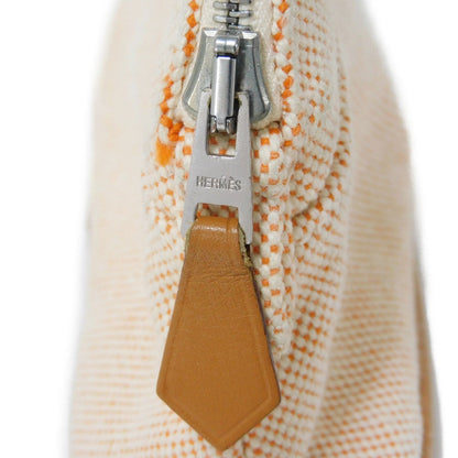 Hermes Clutch Bag Tower Ash Ecru H Logo Embroidered Cotton Orange H Mark Bolide Pouch Minimini 16