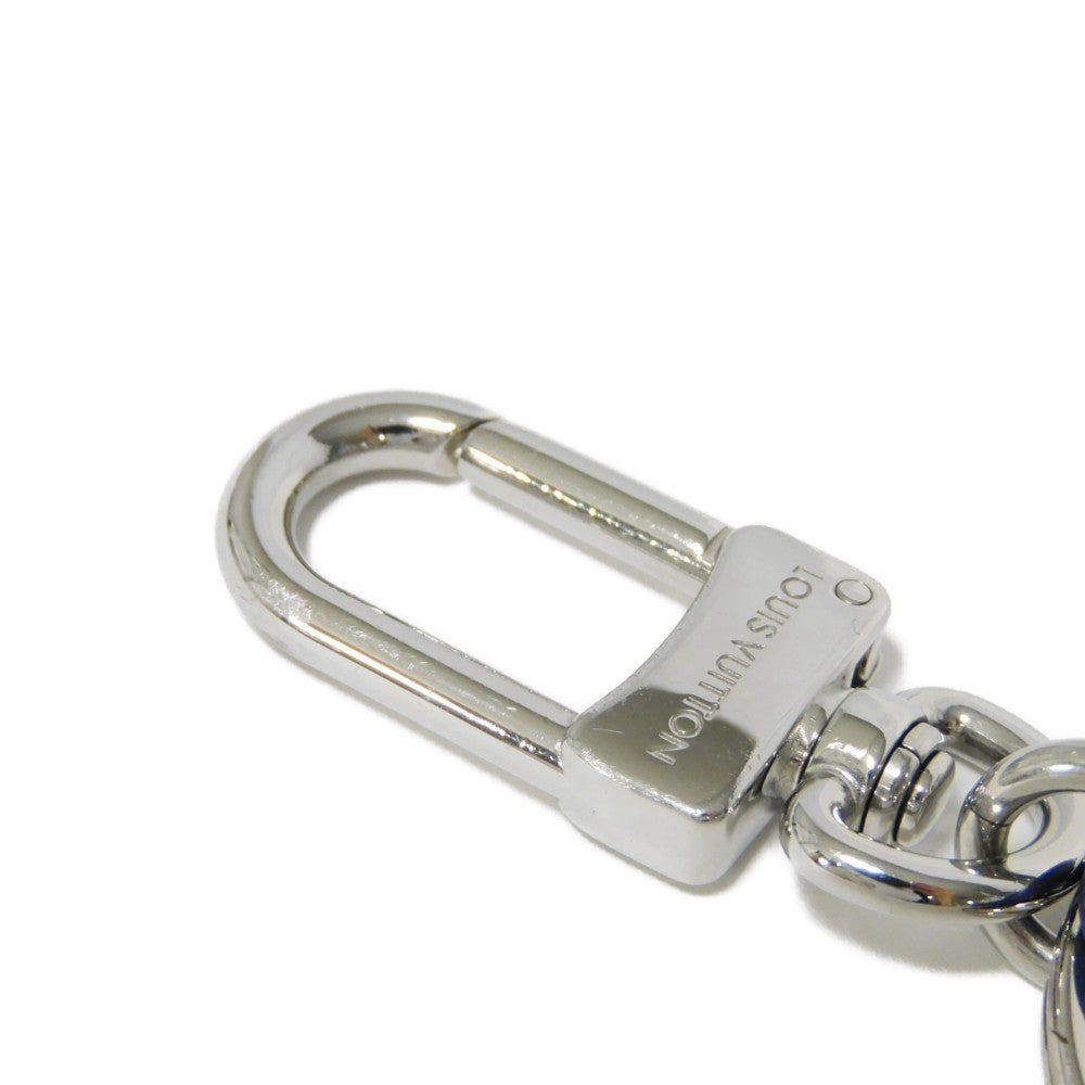 Louis Vuitton Key Ring M00744 Cowhide Leather X Metal Blue Lv Signature Portocre Lv Padded Circle