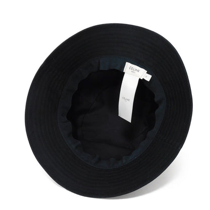 Celine Hat 2Au5B968P.38Ub Cotton Black M 22.8" Gabardine White New Logo Logo Bucket Hat