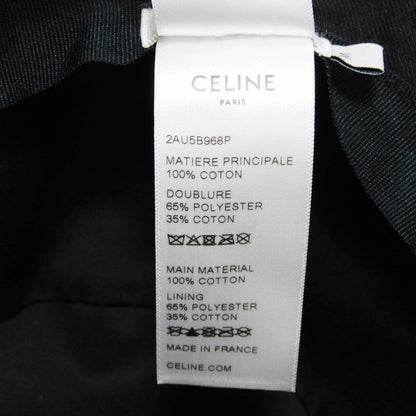 Celine Hat 2Au5B968P.38Ub Cotton Black M 22.8" Gabardine White New Logo Logo Bucket Hat