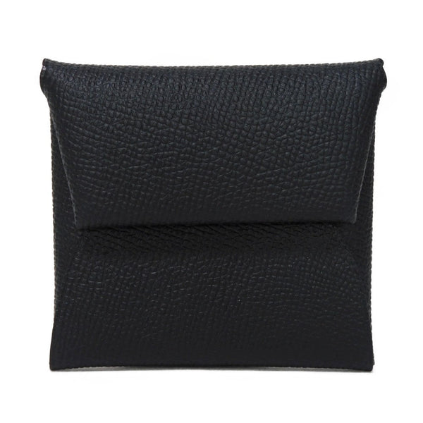 Hermes Coin Case H041054Ck89 Epsom Black Epsom Silver Snap Button Coin Pocket Wallet Unused Bastia