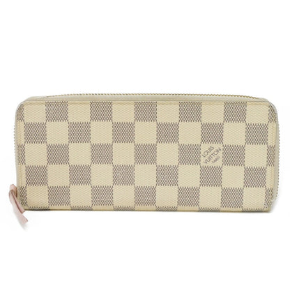 Louis Vuitton Long Wallet Purse N61264 Damier Azur Canvas X Grained Leather (Embossed) Rose