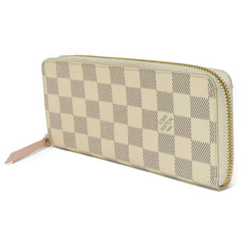 Louis Vuitton Long Wallet Purse N61264 Damier Azur Canvas X Grained Leather (Embossed) Rose