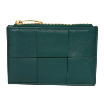 Bottegaveneta Coin Case 765460 Vcqc4 3049 Lambskin X Calfskin Emerald Green Current Rfid Ic Chip