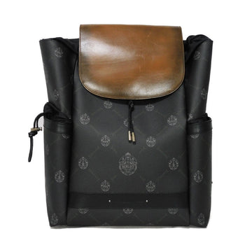 Berluti Backpack Signature Canvas X Venezia Calf Leather Black New Logo Emblem Signature Cocoa