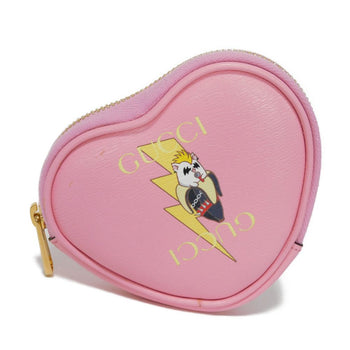 Gucci Coin Case 701062 U22Ag 5964 Textured Leather Light Pink Banana Bolt Inazuma Unused Logo