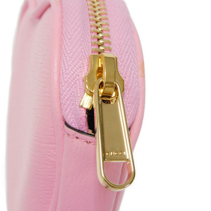 Gucci Coin Case 701062 U22Ag 5964 Textured Leather Light Pink Banana Bolt Inazuma Unused Logo