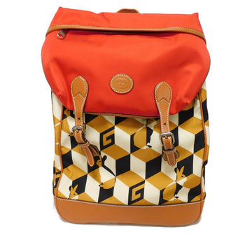 Gucci Backpack 696013 Nylon X Calfskin Brown G Logo Rabbit Red Interlocking G Lybit Nylon Daypack