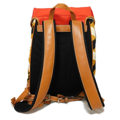 Gucci Backpack 696013 Nylon X Calfskin Brown G Logo Rabbit Red Interlocking G Lybit Nylon Daypack