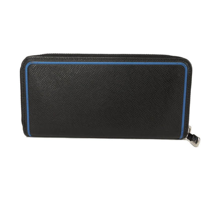 Louis Vuitton Long Wallet Purse M30070 Taiga Leather (Stamped) Noir New Zip Around Black Blue Taiga
