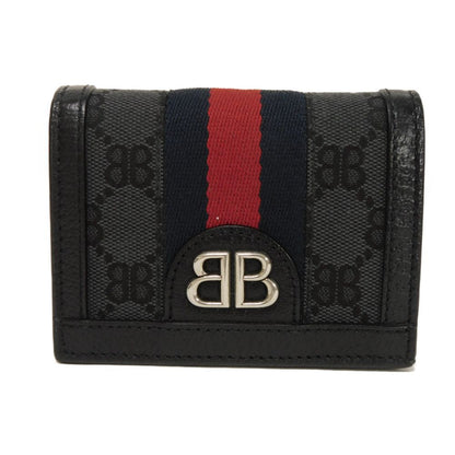Balenciaga Bifold Wallet 680385 2103X 1000 Gg Canvas X Calf Leather Black Bb Gg Canvas Gucci The