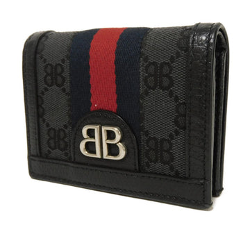 Balenciaga Bifold Wallet 680385 2103X 1000 Gg Canvas X Calf Leather Black Bb Gg Canvas Gucci The