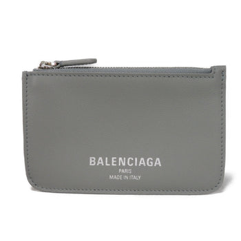 Balenciaga Coin Case 810902 2Abgg 1181 Smooth Scarf Skin Gray Current Unused New Logo Foil Stamping