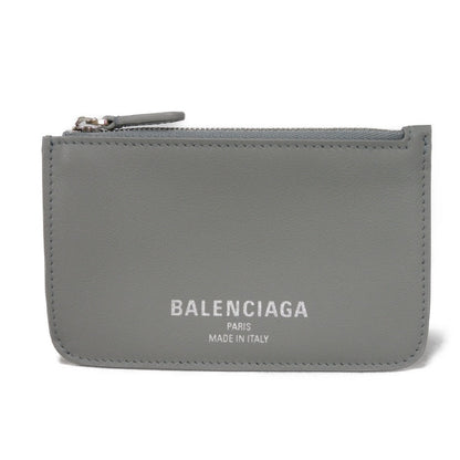 Balenciaga Coin Case 810902 2Abgg 1181 Smooth Scarf Skin Gray Current Unused New Logo Foil Stamping