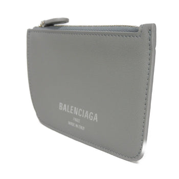 Balenciaga Coin Case 810902 2Abgg 1181 Smooth Scarf Skin Gray Current Unused New Logo Foil Stamping