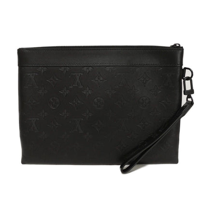 Louis Vuitton Clutch Bag M81570 Shadow Leather (Monogram Embossing) Noir Current Lv Logo Black
