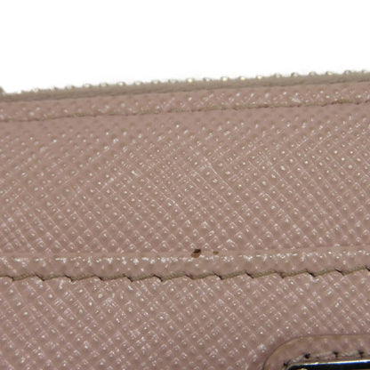 Prada Coin Case 1Pp122 Safiano Leather (Stamped) Pink L-Shaped Zipper Key Ring Card Case Rfid