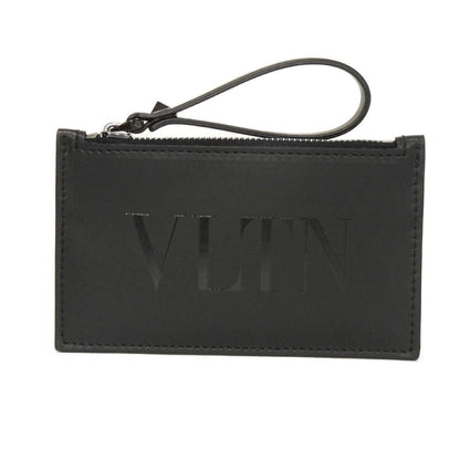 Valentino Coin Case 1Y0P0540Bhy Smooth Calfskin Leather Black Calfskin Rfid Unused One Studs Vltn