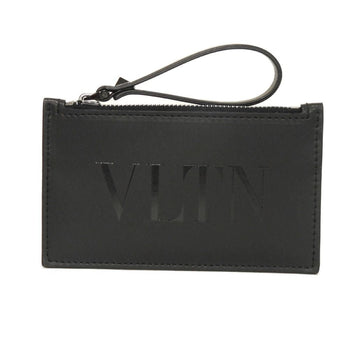Valentino Coin Case 1Y0P0540Bhy Smooth Calfskin Leather Black Calfskin Rfid Unused One Studs Vltn