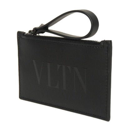 Valentino Coin Case 1Y0P0540Bhy Smooth Calfskin Leather Black Calfskin Rfid Unused One Studs Vltn