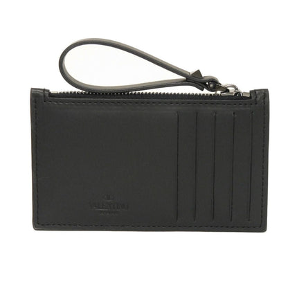 Valentino Coin Case 1Y0P0540Bhy Smooth Calfskin Leather Black Calfskin Rfid Unused One Studs Vltn