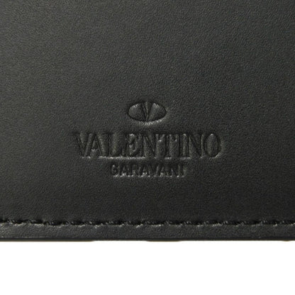 Valentino Coin Case 1Y0P0540Bhy Smooth Calfskin Leather Black Calfskin Rfid Unused One Studs Vltn