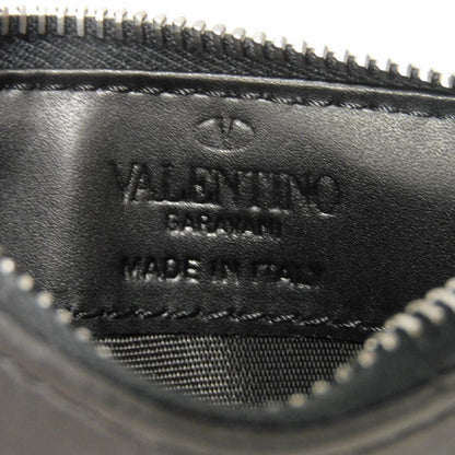 Valentino Coin Case 1Y0P0540Bhy Smooth Calfskin Leather Black Calfskin Rfid Unused One Studs Vltn