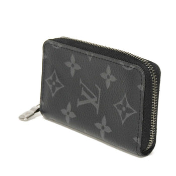 Louis Vuitton Coin Case M81662 Monogram Eclipse Canvas X Grain Leather Noir Monogram Eclipse Zippy