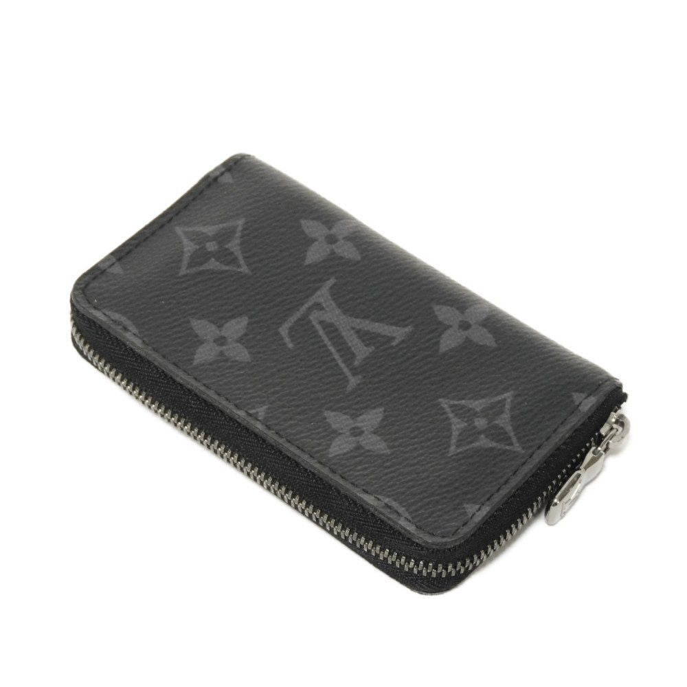 Louis Vuitton Coin Case M81662 Monogram Eclipse Canvas X Grain Leather Noir Monogram Eclipse Zippy