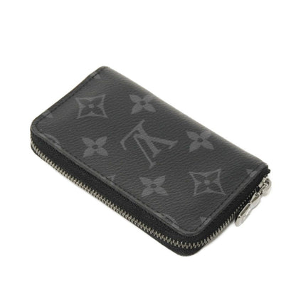 Louis Vuitton Coin Case M81662 Monogram Eclipse Canvas X Grain Leather Noir Monogram Eclipse Zippy