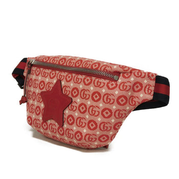 Gucci Sling Bag 502095 Fabbd 6479 Cotton Canvas X Calf Leather Red Gg Web Cotton Unused Chilled