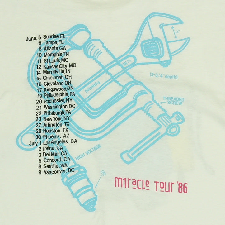 1986 Mike And The Mechanics Miracle Tour Shirt
