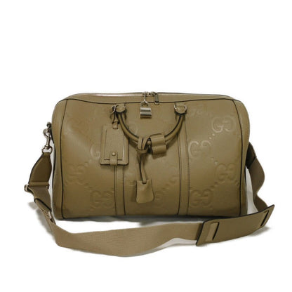 Gucci Boston Duffel Bag 725282 Aaby7 2801 Jumbo Gg Leather Taupe Double G Embossed Jumbo Gg Medium