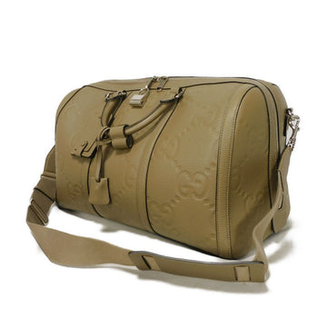 Gucci Boston Duffel Bag 725282 Aaby7 2801 Jumbo Gg Leather Taupe Double G Embossed Jumbo Gg Medium