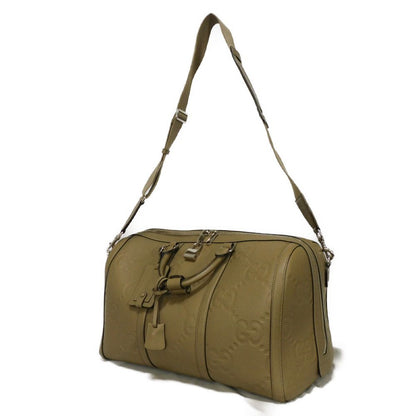 Gucci Boston Duffel Bag 725282 Aaby7 2801 Jumbo Gg Leather Taupe Double G Embossed Jumbo Gg Medium