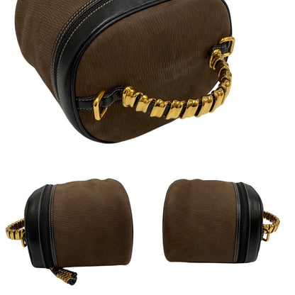 Loewe Shoulder Bag Suede, Leather Brown Twist Handle Velazquez Women