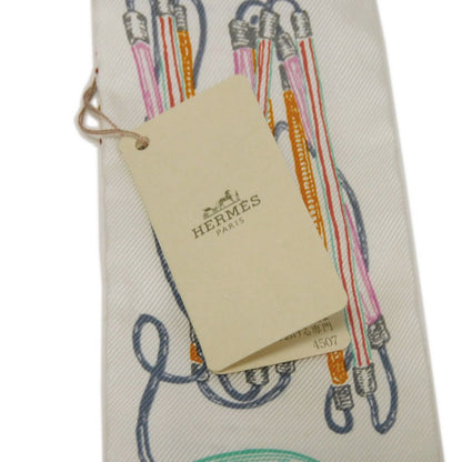 Hermes Scarf Silk White X Rose X Veil Chevaloscope Neon Twilly