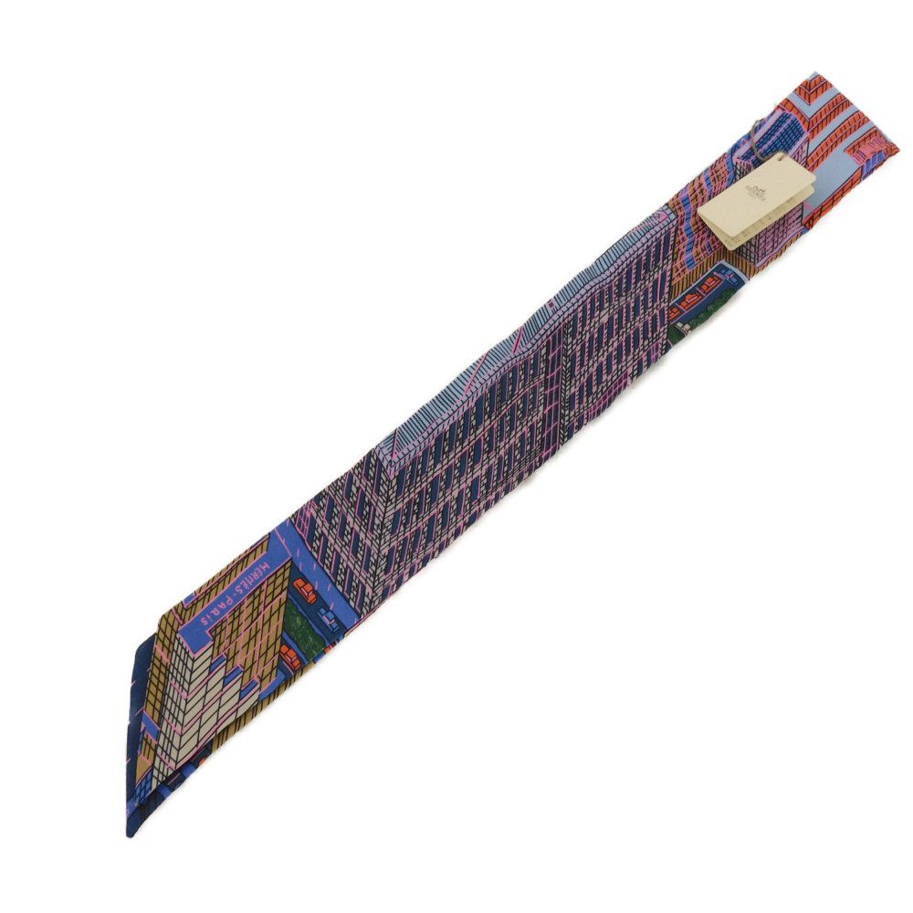Hermes Scarf Silk Blue X Rose X Veil Pantin City Twilly